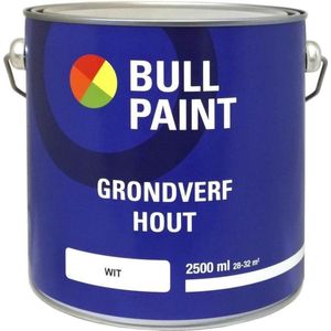 Bullpaint grondverf hout wit - 2,5 liter