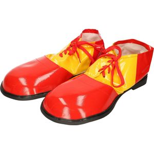 Grote fun verkleed Clown schoenen - geel met rood - one size