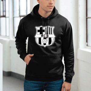 FC Barcelona Hoodie - Logo - Trui - Trainingspak - Sweater - Barcelona - UEFA - Champions League - Voetbal - Zwart - Heren - Regular Fit - Maat XXL