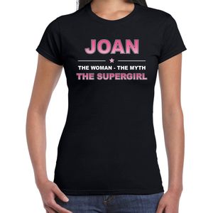 Naam cadeau Joan - The woman, The myth the supergirl t-shirt zwart - Shirt verjaardag/ moederdag/ pensioen/ geslaagd/ bedankt XXL