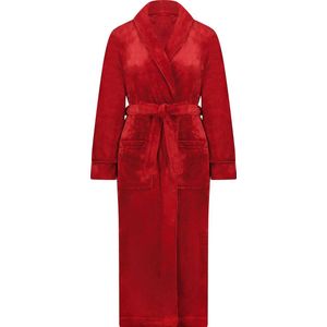 Hunkemöller Dames Nachtmode Badjas Fleece - Rood - maat XS/S