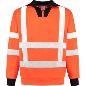 EM Traffic Zip sweater met col RWS - Fluor oranje - maat 5XL