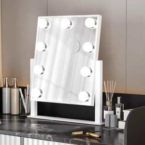 Hollywood Make-Up Spiegel 36 x 30 cm - Dimbare Verlichting - Perfecte Verlichting voor Aanbrengen van Make-Up