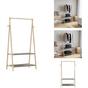 vidaXL Kledingrek - Kledingrekken - Kapstok - Kleerhangerrek - Kledingrek met schappen 96x45,5x150,5 cm bamboe