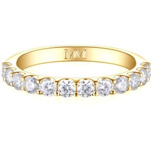 Evertina - 18k Geelgouden Moissanite Eternity Ring - 0.1 karaat