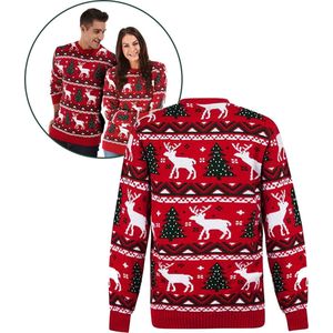 Foute Kersttrui Dames / Heren - Rendieren en Kerstbomen - Voor mannen en vrouwen - maat XS - Unisex