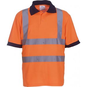 Polo Unisex XL Yoko Kraag met knopen Korte mouw Hi Vis Orange 100% Polyester