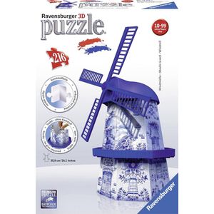 Ravensburger Windmolen Delftsblauw - 3D puzzel gebouw - 216 stukjes