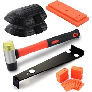 Vinyl legset - 65 stuks incl. laminaat houten vloer installatieset - houten vloer installatie kit met afstandhouders - dubbele hamer - schroefdraadboor - trekstang
