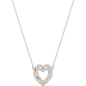 Fate Jewellery Ketting FJ4127 - Verwoven hart - 925 zilver rosé verguld - 45cm + 5cm