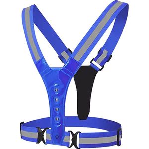 Hardloop verlichting - Hardloopvest verstelbaar - Hesje hardlopen met LED - Wandelen verlichting - Blauw - Ciclón Sports