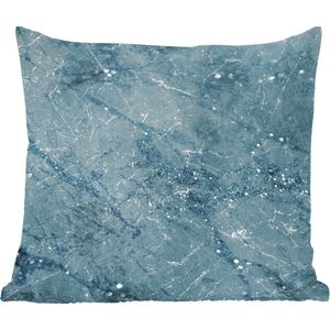 Sierkussens - Kussentjes Woonkamer - 60x60 cm - Marmer - Blauw - Glitters
