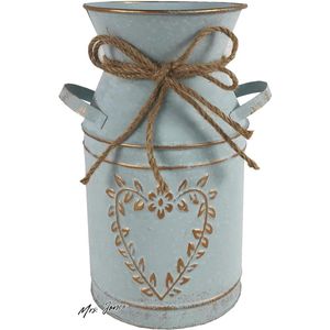 Mrs. Jones Premium Collection Gegalvaniseerde melkbus bloemenvaas - Vintage - Rustiek - Shabby Chic - Handvat - Thuiskantoor decor 75 inch