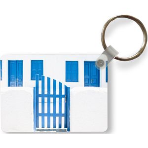 Sleutelhanger - Architectuur - Hek - Wit - Blauw - Deuren - Uitdeelcadeautjes - Plastic