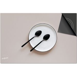 Inductie beschermer 60x52 - afdekplaat inductie mat - Dietrix Kookplaat beschermer - Exclusief - Bestek - Bord Zwart Lepeltjes 2