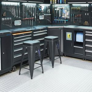 Datona® Werkplaatskruk - 2 stuks - Zwart