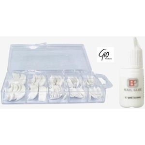 Nageltips French Manicure Voordeel Set - French manicure Tips + Nagellijm 3ML - Professionele markt