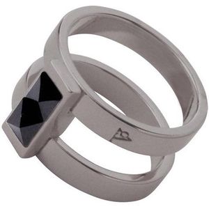 TOV Essentials Ring 1800.005.301.18 - Phoenix Multi Ring - 18 - Grijs/Zwart