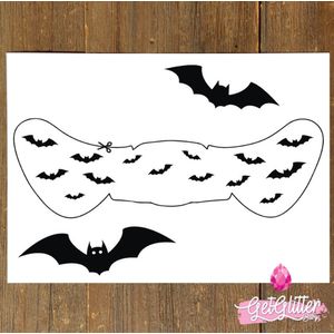 GetGlitterBaby® - Vleermuizen Tattoo Halloween Decoratie Versiering / Carnaval Schmink Make Up Plak Tattoos / Tijdelijke Tattoo / Nep Tatoeage - Batman / Vleermuizen