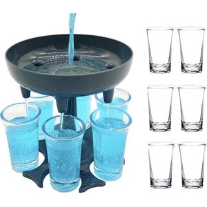 shots dispenser - Alcoholdispenser voor glazen - drankjes - schenktuit - party - huisfeest - 6 glaasjes - atje - uitgaan - gezelligheid - spelletje -