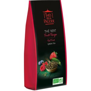 Thés de la Pagode – Groene thee rode vruchten - Losse Thee - Biologische thee  (100 gram)