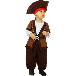 FUNIDELIA Piraten kostuum voor baby - 6-12 mnd (69-80 cm) - Bruin