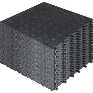 Goodivery ® Set van 20 Zwarte PVC Garagevloer Tegels - 40 x 40 cm - Antislip