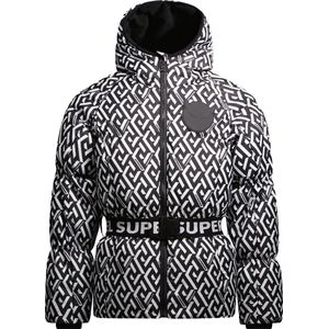 Super Rebel Girls Puff Hooded Jacket Graphic Black - Wintersportjas Voor Meisjes - Zwart - 176