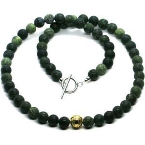 Heren ketting - legergroen 8mm - 50cm