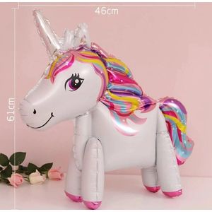 Unicorn Ballon Wit - Unicorn Rainbow - Folie Ballon Unicorn - Unicorn Regenboog Kleuren - Eenhoorn Ballon - Decoratie Verjaardag - 3D Ballon - Feest Versiering - Speelgoed Ballon – 1 Stuk