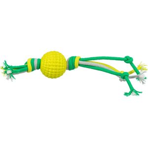 Trixie bal met touw - TPR/Polyester - diameter 9 cm - 44 cm - speelgoed voor de hond -