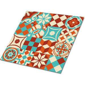 Tulup PVC Tegels - Traditioneel Mozaïek Vinyl Tegels - 30 cm x 30 cm - Veelkleurig Vloer Tegels PVC - Verpakking van 9 stuks - Vinyl Vloer Tegels - Mozaïek Plaktegels - Zelfklevende PVC Tegels - Plaktegels keuken en Badkamer