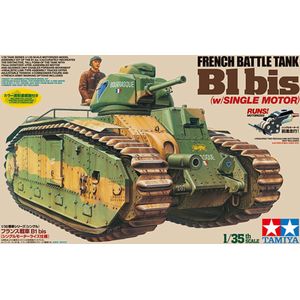 Tamiya French Battle Tank B1 bis (w/Single Motor) + Ammo by Mig lijm