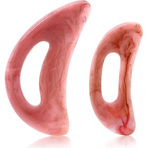 Gua Sha Set - 2 stuks Gua Sha groot gezicht met handvat en kunststof Facial Tools voor Guasha Massage op het lichaam en gezicht - geschikt voor vrouwen en mannen in Back, Neck, Been en Gezicht.