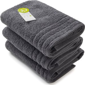 ARTG® Organic - Biologische Katoen - Handdoekenset - 60 x 110 cm - Zwart - Black - Set 3 stuks