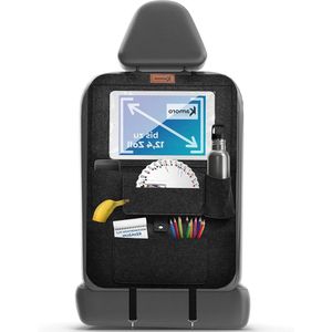 Autoorganizer met grote tablethouder en touch-functie - eenvoudige bevestiging - rugleuningbescherming - extra dik vilt - opslag en bescherming - 1 stuk