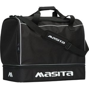 Masita | Sporttas Forza met groot stevig Schoenenvak en Sleutelvakje - BLACK - L