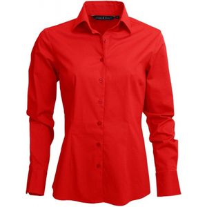 Leon & Soda Casual promo overhemd voor dames - rood - lange mouwen - katoen/polyester XL
