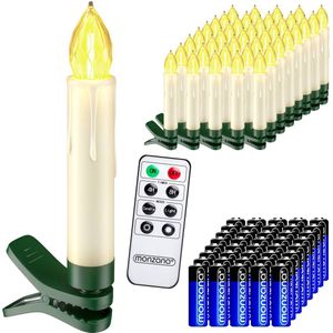 Monzana LED Kaars Kerstverlichting – 40 Stuks voor Kerstboom – Warm Wit