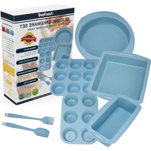 Silicone Bakeware Set 7in1 - Non-stick Baking Tins Molds Cake Mold Bread - Baking Mold Muffin Mold Baking Mould - Round Cake Pan Pastry Baking Tray - Silicone Cake Tins for Baking Cookie Pizza