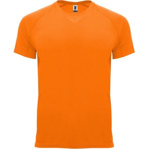 Fluorescent Oranje Unisex Sportshirt korte mouwen Bahrain merk Roly maat L
