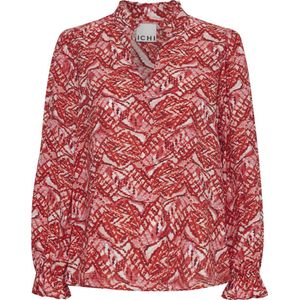 Ichi Blouse Ihfazora Ls 20121474 203269 Orange Com Ikat Aop Dames Maat - W38