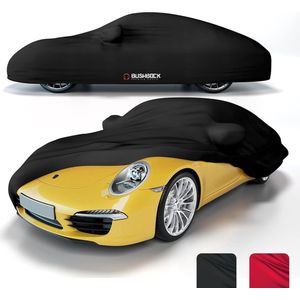 Premium autohoes indoor - satijnen beschermhoes stof - dekzeil autozeil autohoes interieur - 2 kleuren, 4 maten (zwart, M)