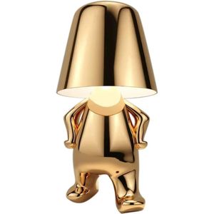 Gouden LED Tafellamp - Touch Dimbaar 3 standen - Nachtlampje - Gouden bureaulamp - Wachten