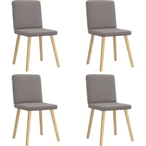 vidaXL - Eetkamerstoelen - 4 - st - draaibaar - stof - taupe