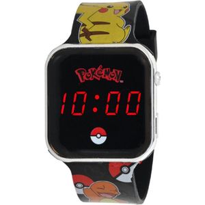 LED Watch Pokémon - Kinderhorloge Met LED Display Voor Datum en Tijd - Zwart