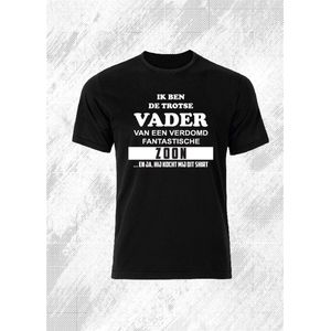 Ik ben de trotse vader van een verdomd fantastische zoon - T-shirt - cadeau - Vaderdag - papa - maat S