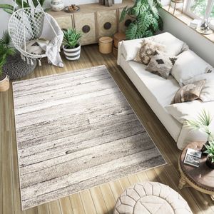 Tapiso Petra Vloerkleed Houten Kleed Woonkamer Tapijt Maat- 200x300