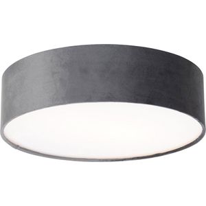 QAZQA drum - Moderne Plafondlamp - 2 lichts - Ø 40 cm - Grijs - Woonkamer | Slaapkamer | Keuken