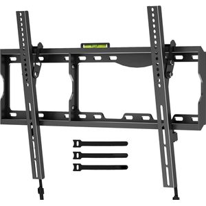 TV Wall Mount voor de meeste 37-86 inch LED LCD OLED Plasma Flat Gebogen TV's, Tilt TV Muurbeugel Houdt TV tot 75 kg, Max VESA 600 x400mm, Bubble Level en kabelbinders inbegrepen